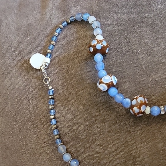 HANDMADE Agate Quartz Lampwork Beaded Artsy Opera Necklace - Picture 7 of 7